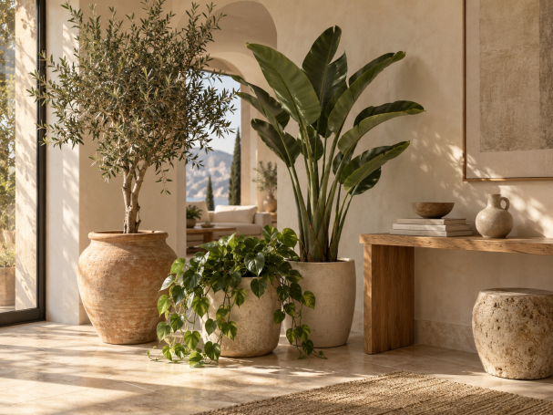 Plant Styling Mediterranean plants with pot